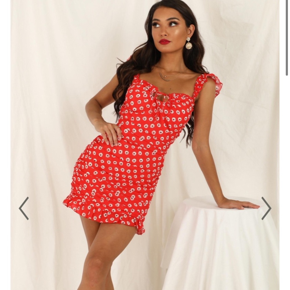 NWT Showpo Red Floral Dress